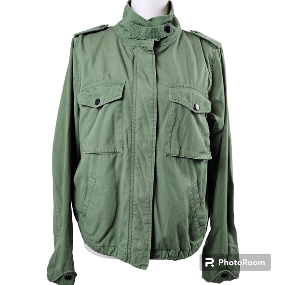 TORRID Olive Army Green Utility Cargo Jacket in 0 (L) - Picture 1 of 12
